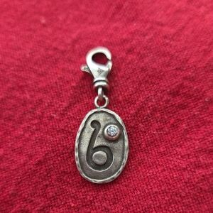 Retired Silpada Sterling Silver & Cz Initial B Lobster Clasp Pendant Charm